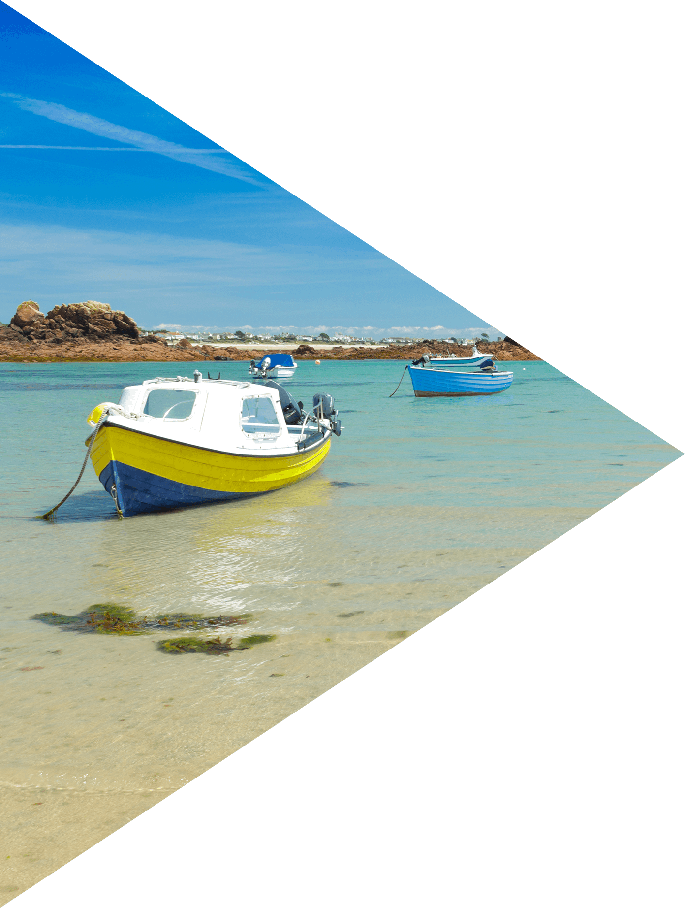 Image showing a boat parked in a coastal cove