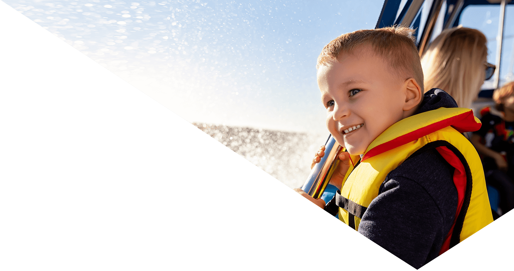 Image showing a happy boy on a boat