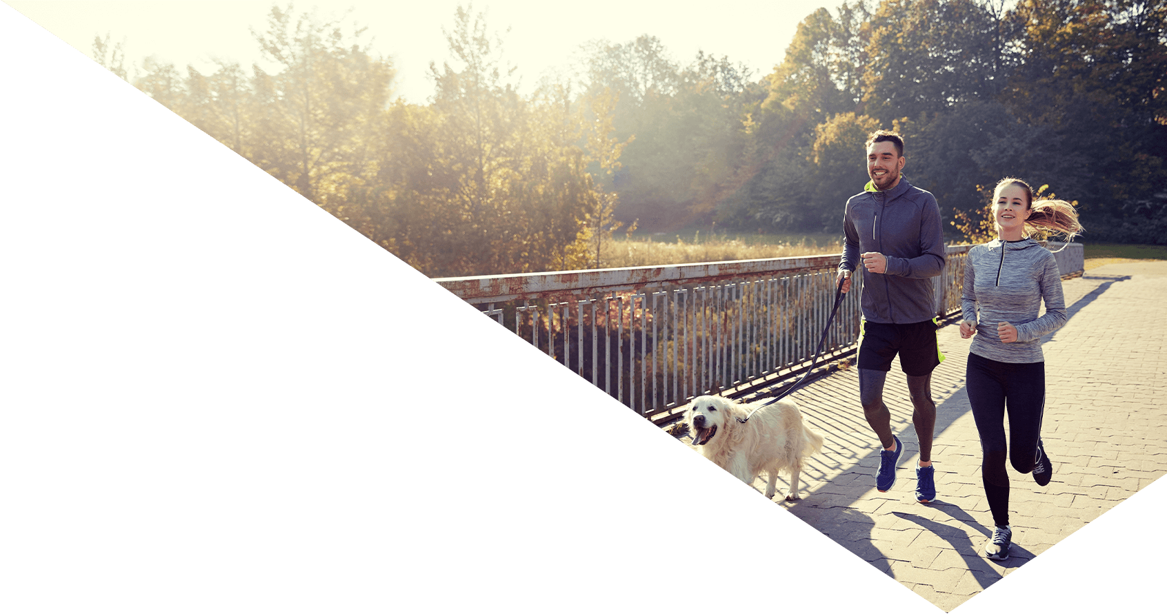 Image showing a couple jogging with their dog