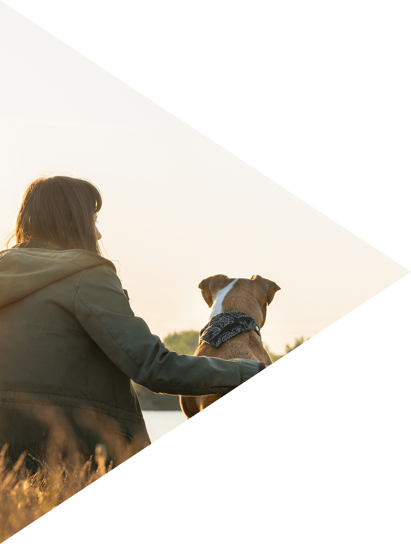 Image showing a woman with her dog looking at the scenery