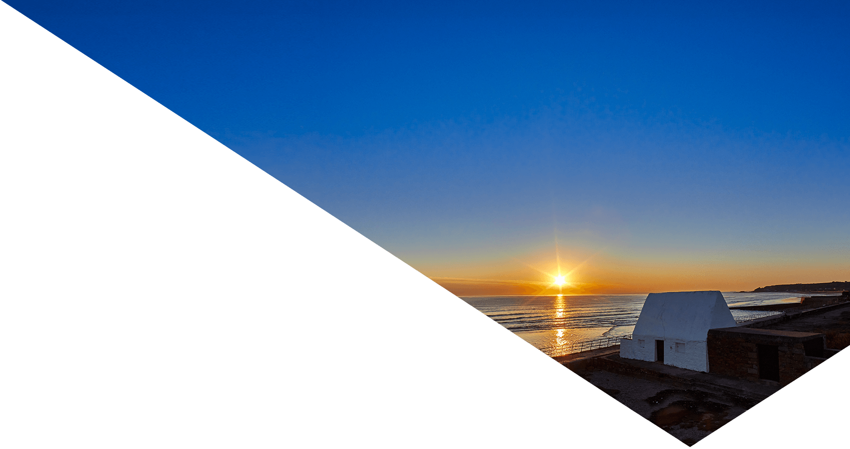 Image showing Jersey sunset by the sea